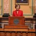 Iowa Gov. Kim Reynolds delivers the Condition of the State address in the House Chambers at the Iowa Capitol Building on Tuesday, Jan. 12, 2021. Photo Credit: Bryon Houlgrave/The Des Moines Register