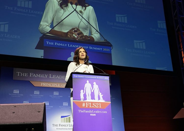 Governor Kristi Noem addresses Family Leadership Summit 2021.