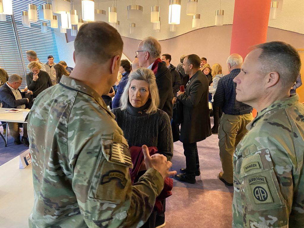 U.S. Senator Joni Ernst visits with U.S. servicemembers during a Senate delegation trip to Poland and Germany.