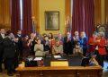 Gov. Kim Reynolds met with with the Israeli Consul General to the Midwest Yinam Cohen on March 23, 2022.