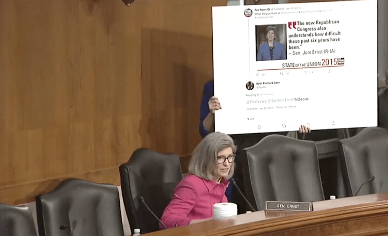 Ernst confronts Biden nominee over insulting tweet | The Iowa Torch