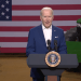 President Joe Biden speaks at POET Bioprocessing in Menlo, Iowa.