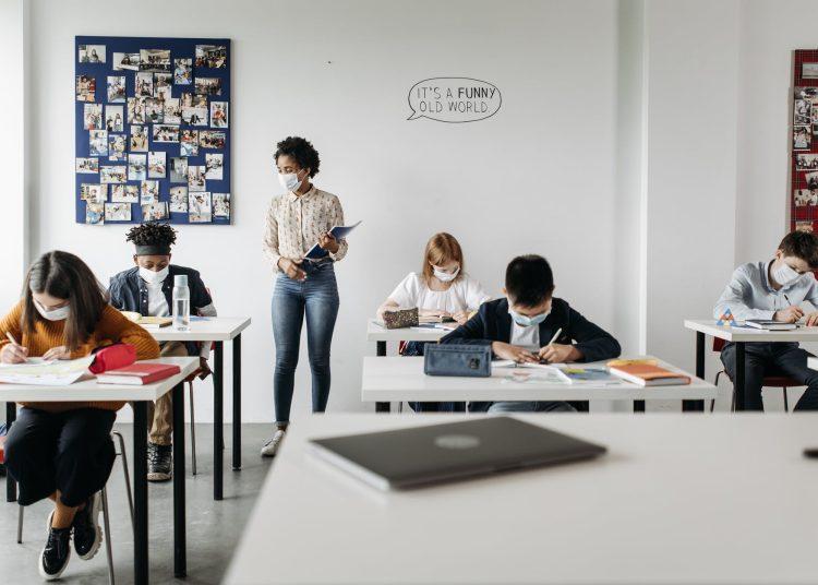 children sitting in the classroom