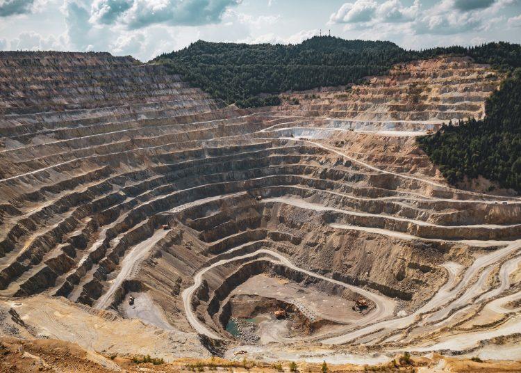 mining excavation on a mountain