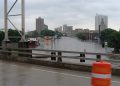 Downtown Cedar Rapids during the flood of 2008.